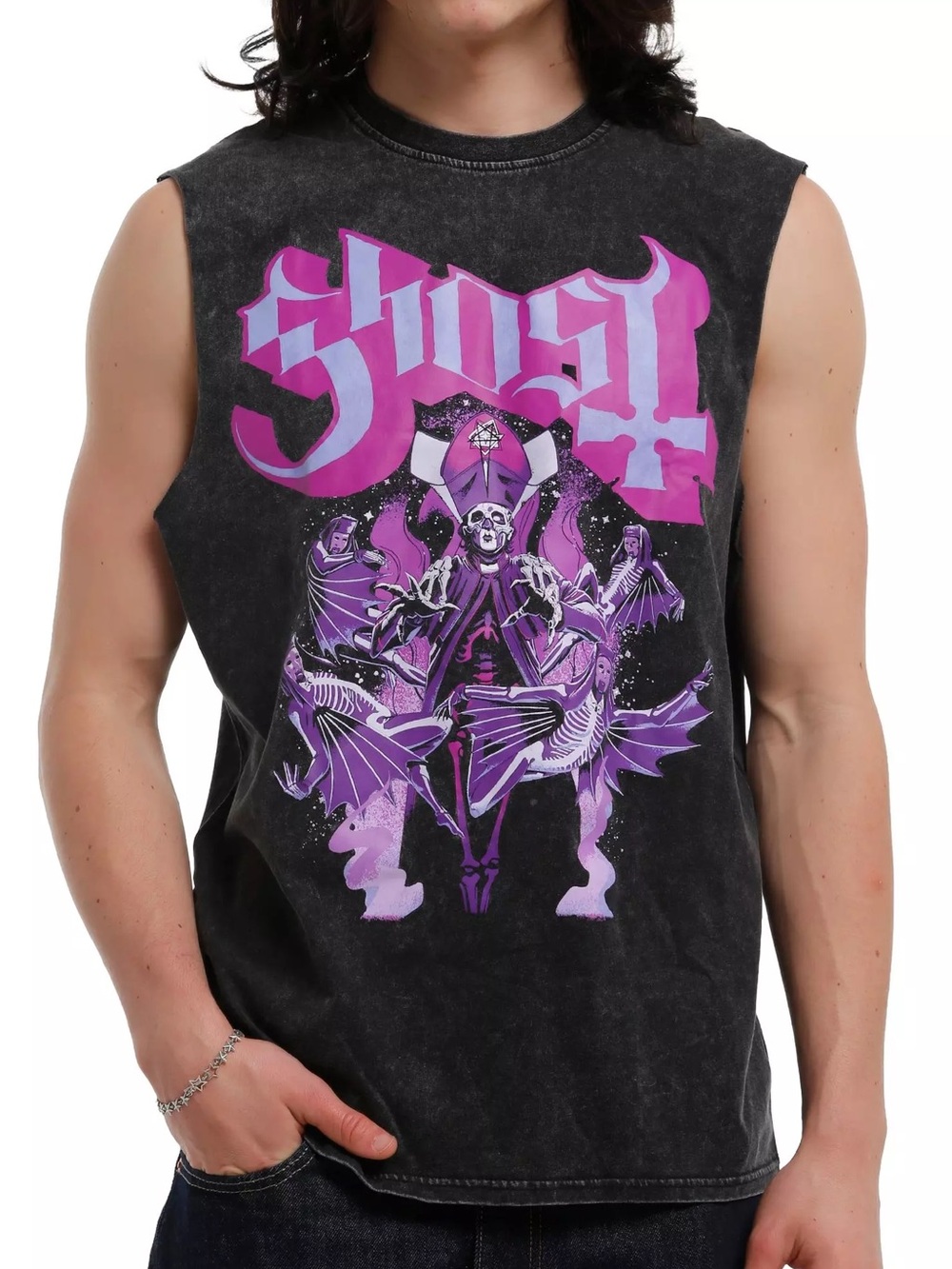 Unisex Ghost Flying Nuns Muscle Tank Top Hot Topic Papa Emeritus Nameless Ghoul